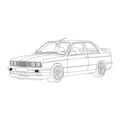 Car Outline Drawing Bmw