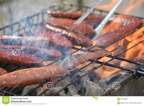 Barbacoa Con La Carne Asada A La Parilla Deliciosa En Parrilla Imagen