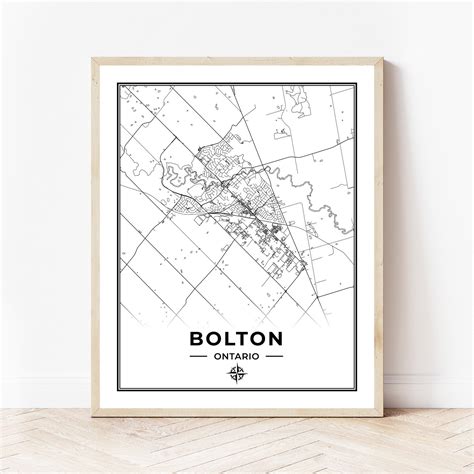 Bolton Map Print Map of Bolton Ontario Black & White - Etsy Canada