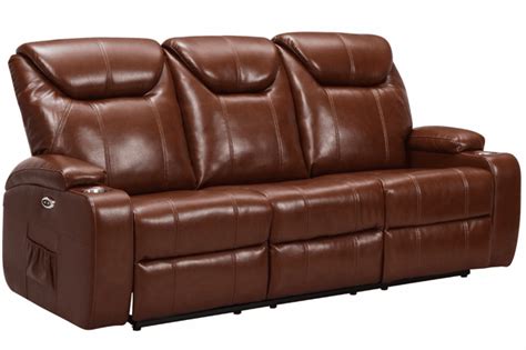 Furnitureinstore Cinema Tan Electric Leather 321 Seater Recliner Sofa