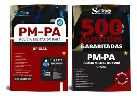 Kit Apostila Caderno De Questões Pm pa 2023 Polícia Militar Do Pará