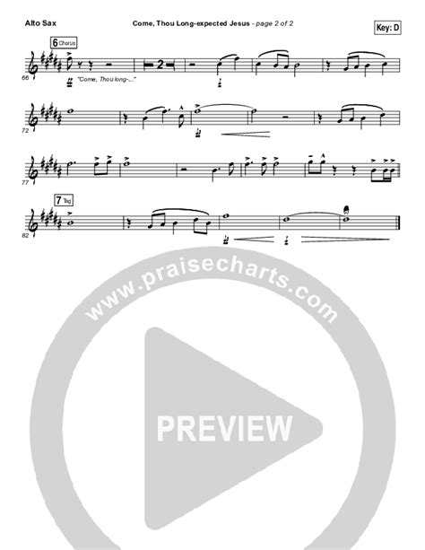 Come Thou Long Expected Jesus Alto Sax Sheet Music Pdf Meredith