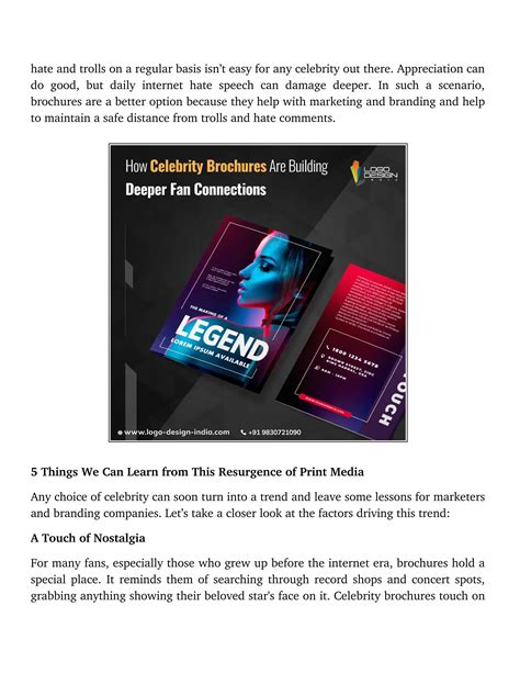 The Rise of Celebrity Brochures: Stars Using Print Media to Connect