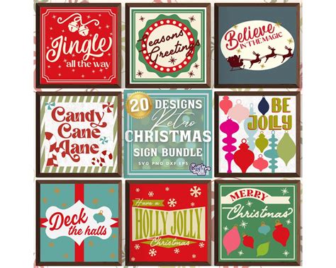 Retro Christmas Svg Bundle Vintage Christmas Svg Retro Christmas Sign