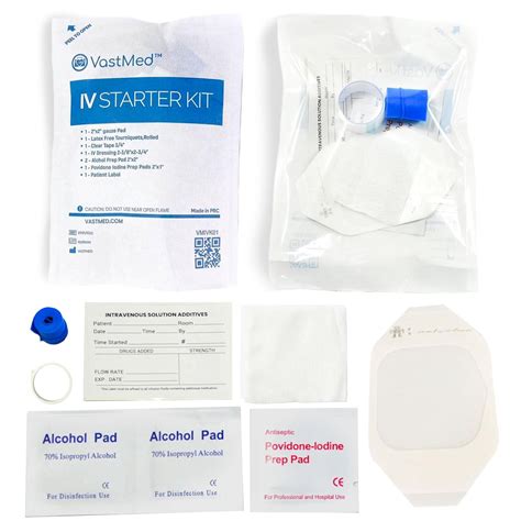 50pcs Iv Starter Kit With Gauzechlorascrub Swab Lf By Vastmed Posi