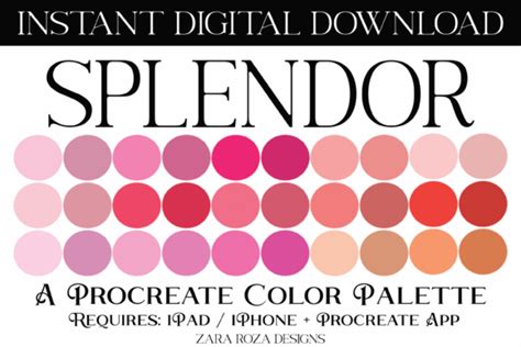 Splendor Procreate Color Palette Graphic By ZaraRozaDesigns Creative