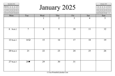 2025 January Calendar Events Images Clip Art 2025 Joshua Buzacott