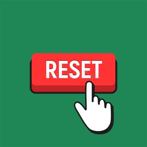 Hand Mouse Cursor Clicks the Reset Button. Stock Vector - Illustration of isolated, template ...