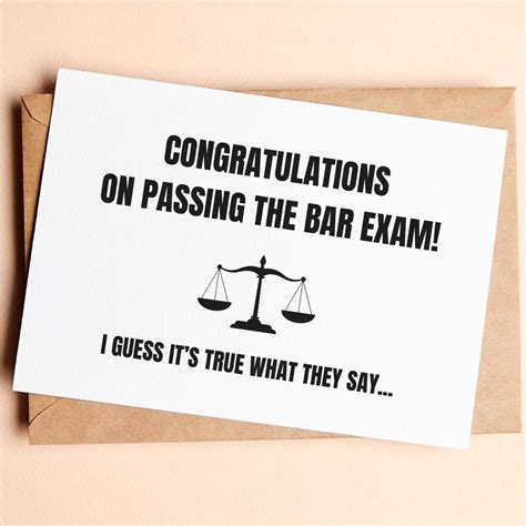 Congratulations On Passing The Bar Exam Card Congrats Bar Exam Card New Lawyer T Only Hot