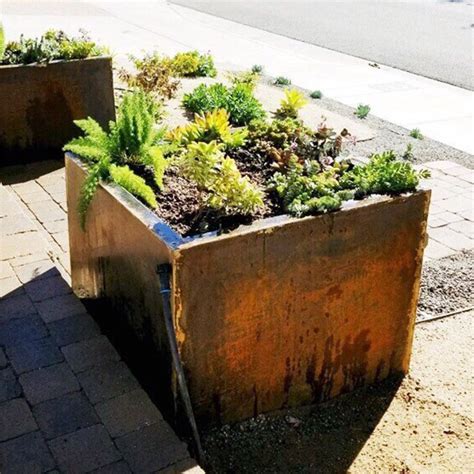 Modern Square Outdoor Planter Box Corten Steel Flower Pot China