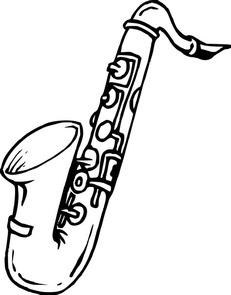 Coloriage Saxophone et dessin à imprimer