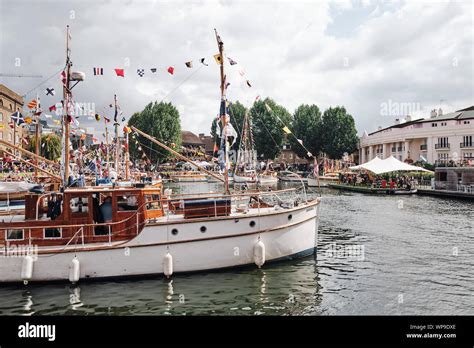 Classic Boat Festival At St Katharines Dock In London England Stock