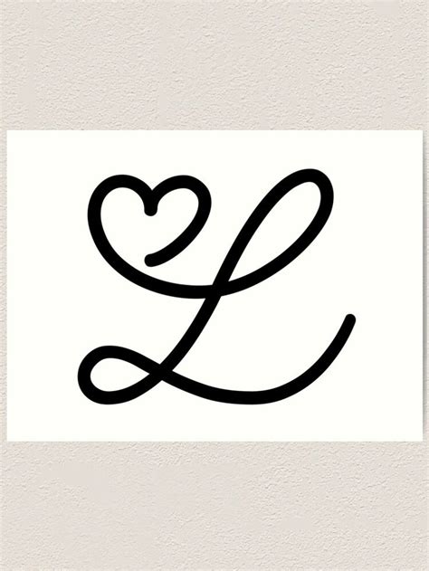 Letter L Tattoo With Heart Design