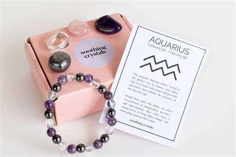 AQUARIUS Zodiac Crystals Set, Astrology Birthday Gift, Astrology Gift ...