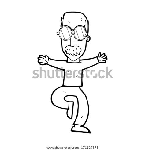 Cartoon Old Man Wearing Big Glasses เวกเตอรสตอก ปลอดคาลขสทธ