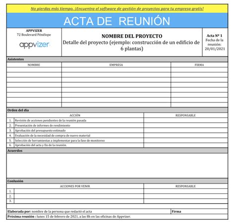 Acta De Reunion Simple