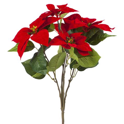 Primrue Faux Silk Poinsettia Stems Bushes And Sprays Arrangement Wayfair