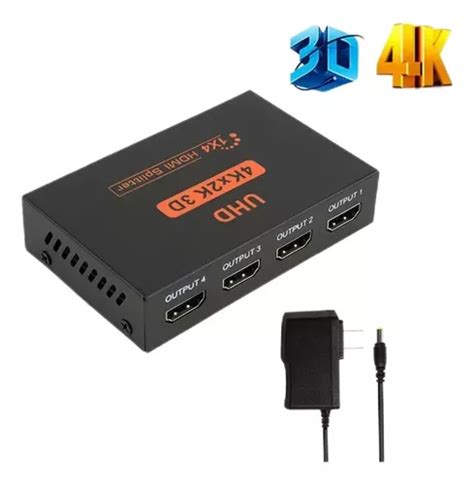 Divisor Hdmi Splitter De Señal 4k 1 Entrada 4 Salidas Meses sin interés