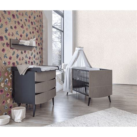 Schardt Ensemble Lit Enfant Commode Smile Bois Anthracite 70x140 Cm