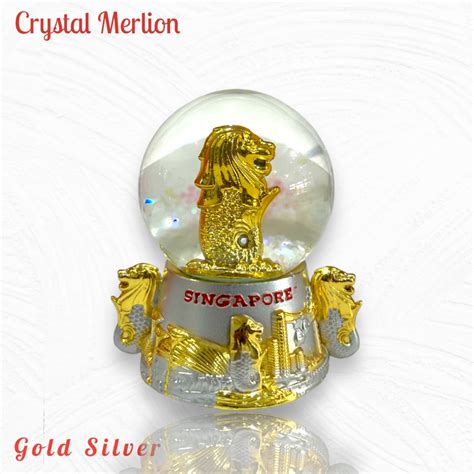 Jual Ready Stock Souvenir Singapore Merlion Crystal Pajangan Merlion