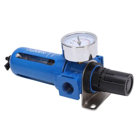 Compressed Air Filter Regulator With Pressure Gauge And Bracket Quick Release Manual Drain 12in