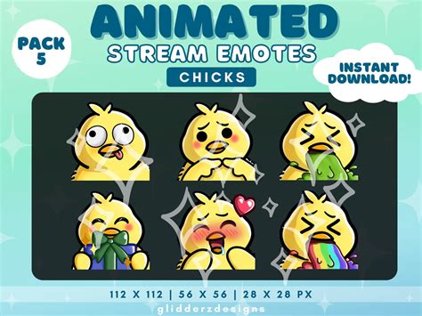 Animated Chick Emotes Chick Twitch Emotes Animated Chick Etsy