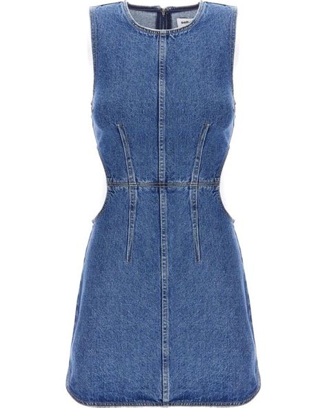 Self Portrait Denim Cut Out Mini Dress In Blue Lyst