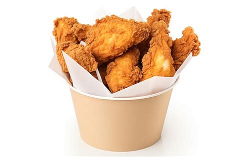 Premium Ai Image A Cup Of Fried Chicken And Fried Chicken In A White