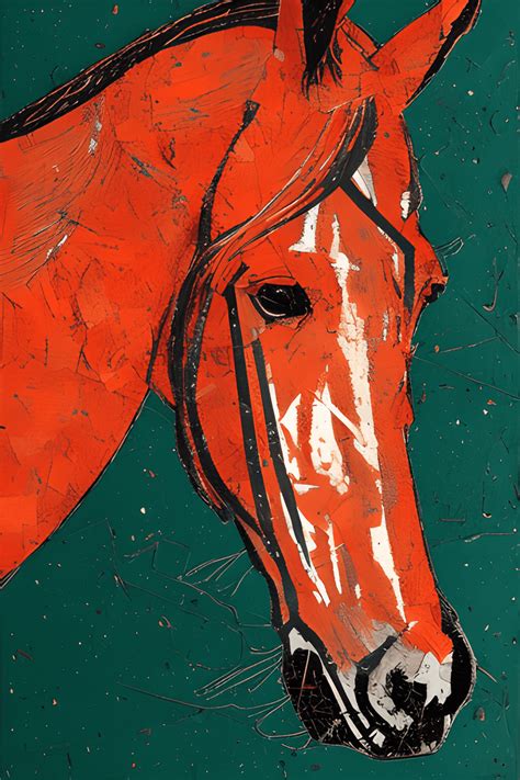 Portrait of a Horse Collage Art · Creative Fabrica