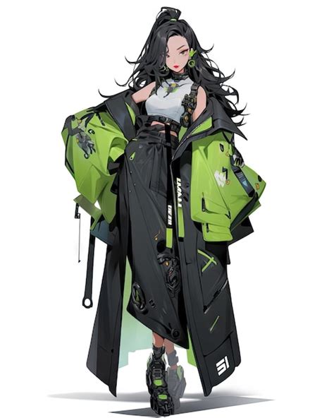 Premium Photo | Cyberpunk anime girl cartoon illustration of a ...