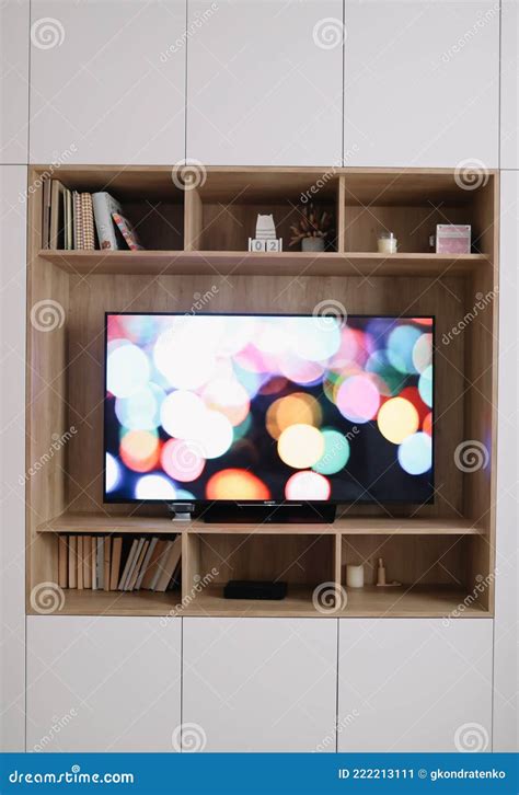 Modern Interior Design Of A Living Room With Tv Set Stock Image Image