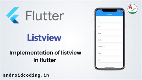 Flutter Listview Tutorial For Beginners Flutter Coding Youtube