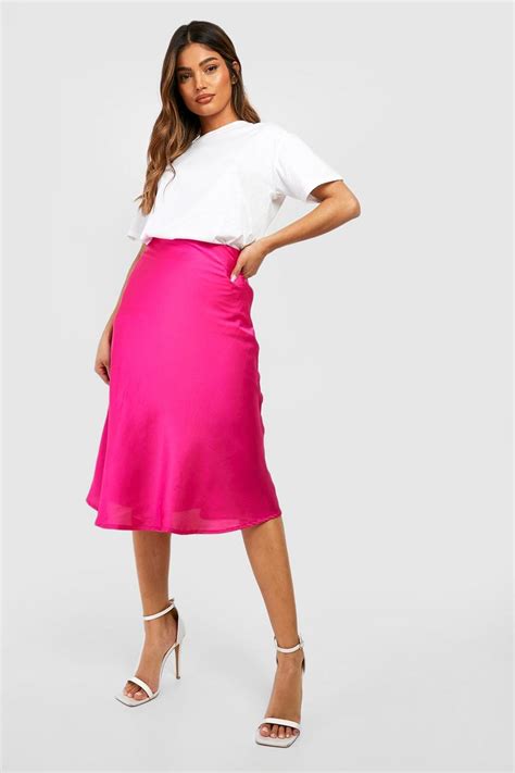 Satin Bias Midi Slip Skirt Boohoo Usa