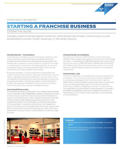 Franchise Business Plan Template Free