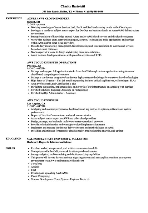 Aws Cloud Engineer Resume Example For 2023 Resume Worded