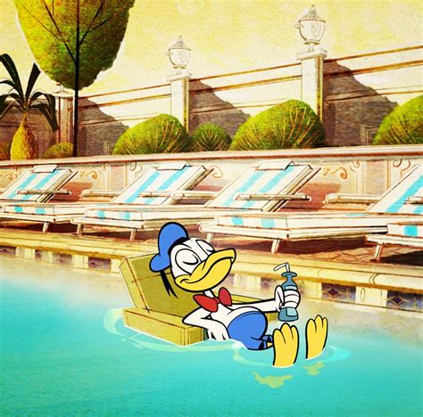 Donald Chillin In The Pool🍹 Mickey Mouse And Friends Disney Art