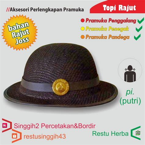 Jual Topi Boni Rajut Topi Pramuka Putri Penggalang Pandega Shopee