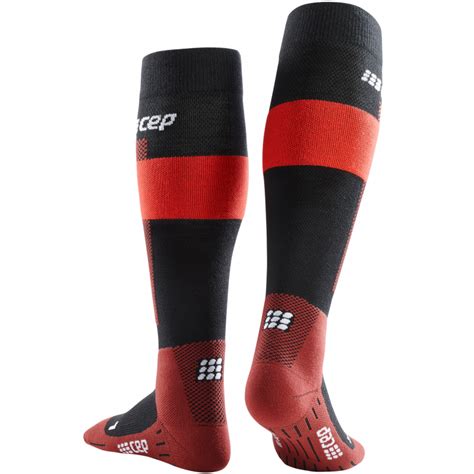 Cep Ski Merino Herren Kompressionsstr Mpfe Rot Schwarz L Wp