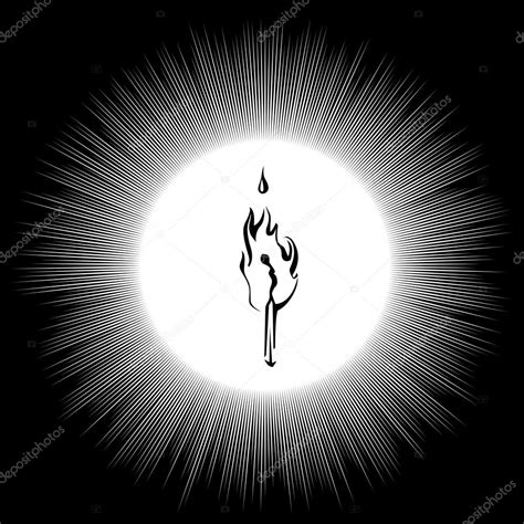 Black and white shine background. Burning ink match. Vector light ...