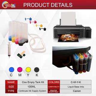 CISS Kit Empty Tank 4 Colors Replacement Ink Tank Universal CISS