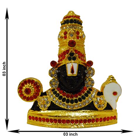 Buy Gold Plated With Stone Finish Lord Venkateswara Statue Hindu God