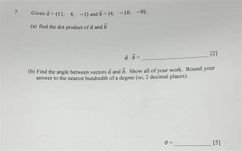 Solved Given Vec A 11 4 1 And Vec B 4 10 8 A Chegg