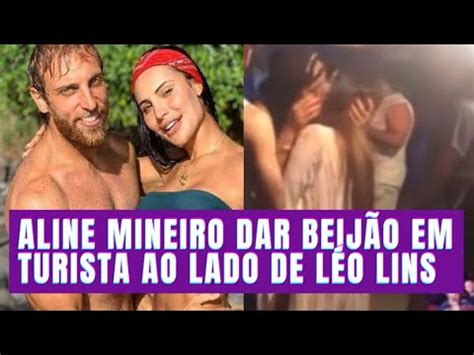 Aline Mineiro Dar Um Beij O Em Turista Ao Lado Do Seu Namorado L O Lins