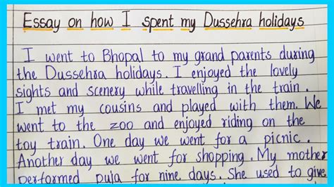 Essay On How I Spent My Dussehra Holidays EssentialEssayWriting