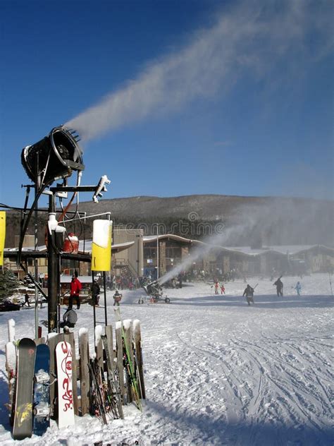 Snowmaking Machines In Action Stock Photo Image Of Sport Snowmaking