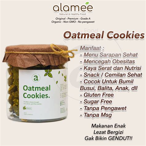 Jual Oatmeal Diet Cookies Matcha Oat Pelancar Asi Booster Snack Sehat