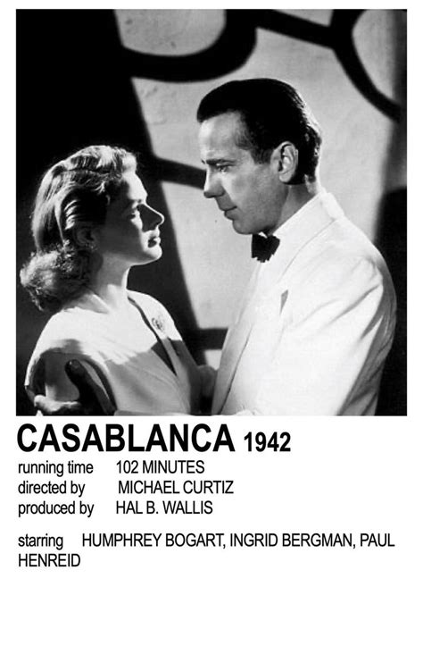 Casablanca 1942 Iconic Movie Posters Romantic Movies Good Movies