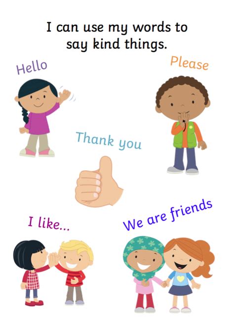 Kind Words Social Story Teaching Resources Clip Art Library