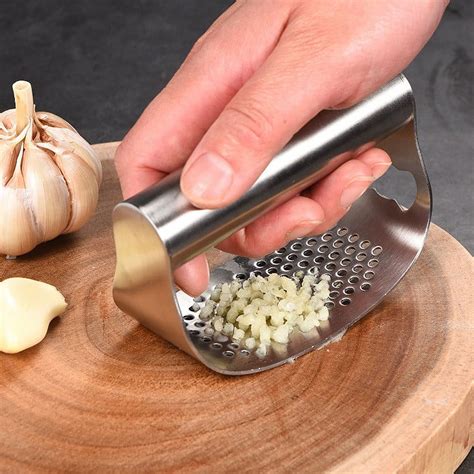 Tmdioo Kitchen Stainless Steel Garlic Presser New Garlic Press