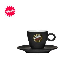 Taza De Caf Tama O Cappuccino Vergnano Porcelana Negra Acabado Mate